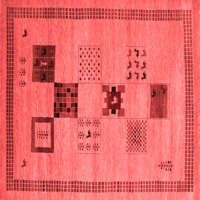 Abstract Red Contemporary Rug, con599red