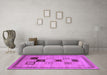 Machine Washable Abstract Purple Contemporary Area Rugs in a Living Room, wshcon599pur