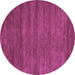 Round Machine Washable Abstract Purple Contemporary Area Rugs, wshcon59pur