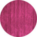 Round Machine Washable Abstract Pink Contemporary Rug, wshcon59pnk