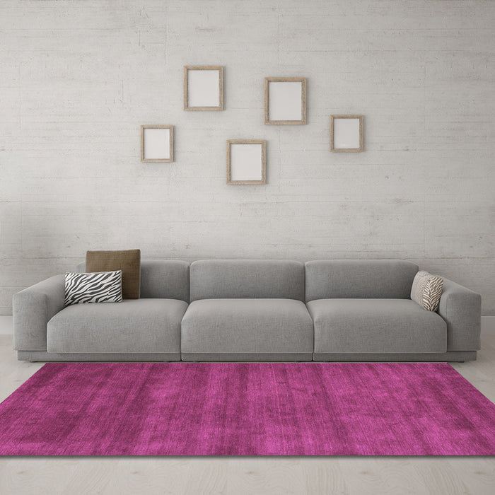 Machine Washable Abstract Purple Contemporary Area Rugs in a Living Room, wshcon59pur