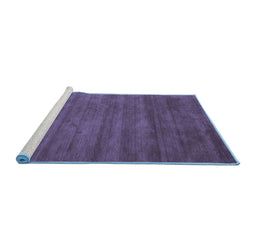 Sideview of Machine Washable Abstract Blue Contemporary Rug, wshcon59blu