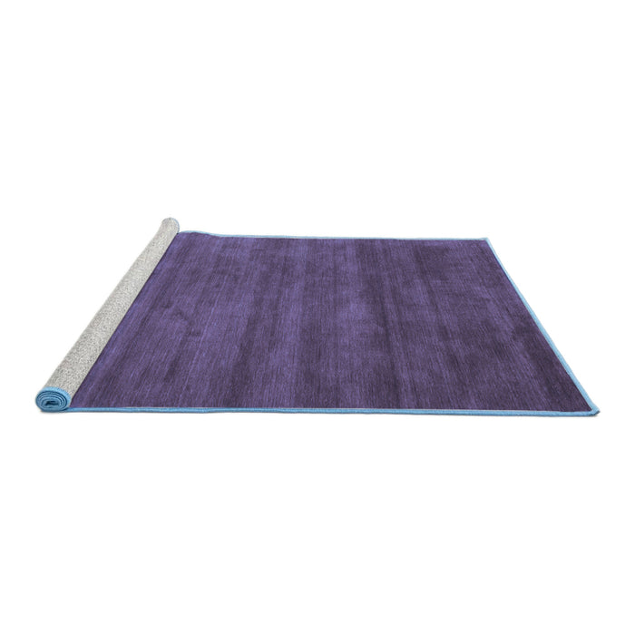 Sideview of Machine Washable Abstract Blue Contemporary Rug, wshcon59blu