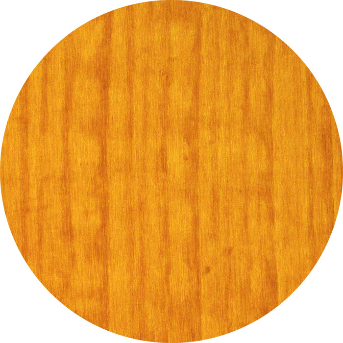 Round Machine Washable Abstract Yellow Contemporary Rug, wshcon5yw