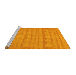 Sideview of Machine Washable Abstract Yellow Contemporary Rug, wshcon5yw