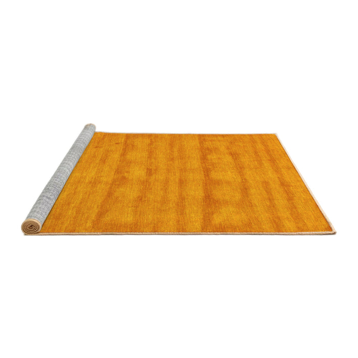 Sideview of Machine Washable Abstract Yellow Contemporary Rug, wshcon5yw