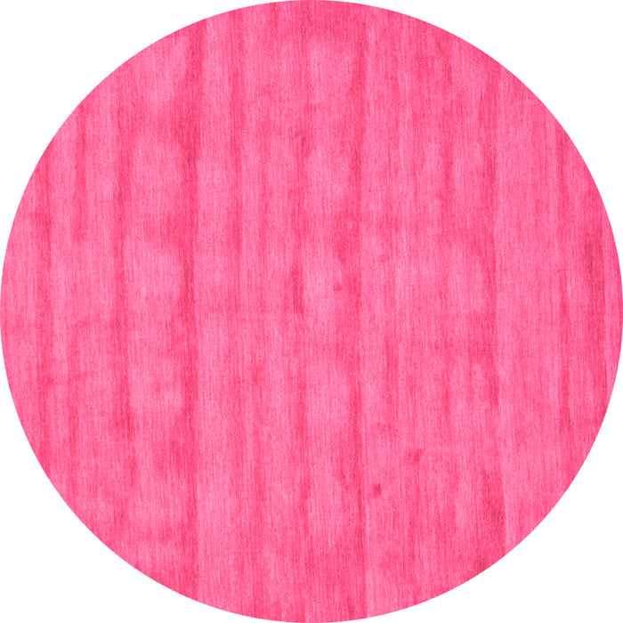 Round Machine Washable Abstract Pink Contemporary Rug, wshcon5pnk