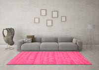 Machine Washable Abstract Pink Contemporary Rug, wshcon5pnk