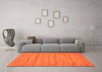 Machine Washable Abstract Orange Contemporary Rug, wshcon5org