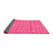 Sideview of Abstract Pink Contemporary Rug, con5pnk