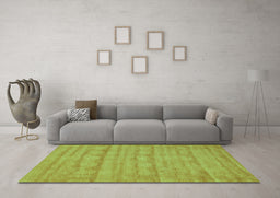 Machine Washable Abstract Turquoise Contemporary Area Rugs in a Living Room,, wshcon5turq