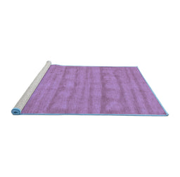 Sideview of Machine Washable Abstract Blue Contemporary Rug, wshcon5blu