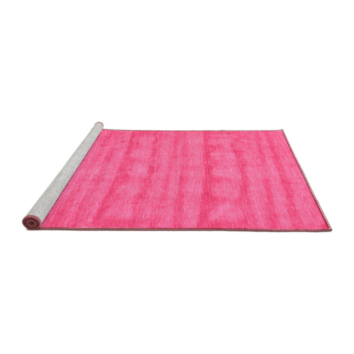Sideview of Machine Washable Abstract Pink Contemporary Rug, wshcon5pnk