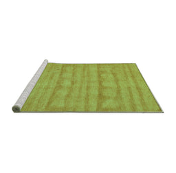 Sideview of Machine Washable Abstract Turquoise Contemporary Area Rugs, wshcon5turq