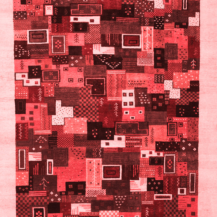 Machine Washable Abstract Red Contemporary Rug, wshcon600red