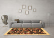 Machine Washable Abstract Brown Contemporary Rug in a Living Room,, wshcon600brn