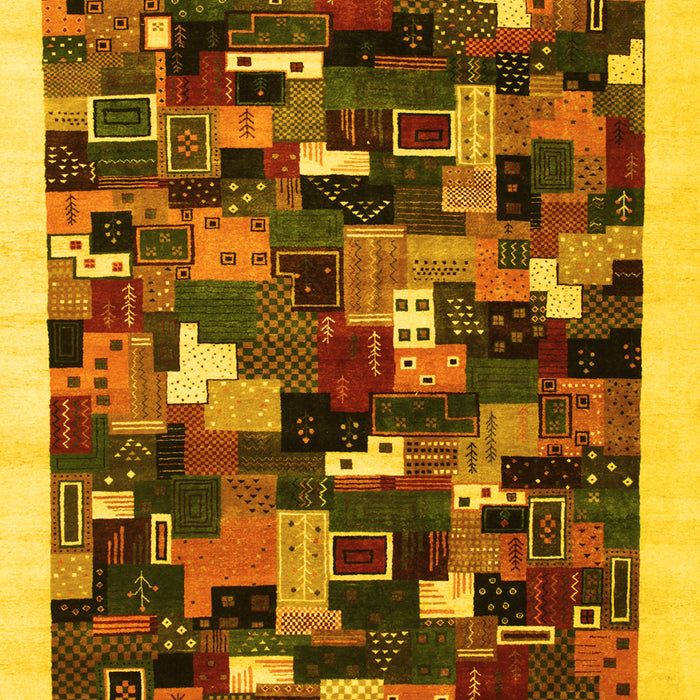 Abstract Yellow Contemporary Rug, con600yw