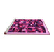 Sideview of Machine Washable Abstract Pink Contemporary Rug, wshcon600pnk