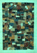 Abstract Turquoise Contemporary Rug, con600turq