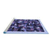 Sideview of Machine Washable Abstract Blue Contemporary Rug, wshcon600blu