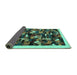 Sideview of Abstract Turquoise Contemporary Rug, con600turq