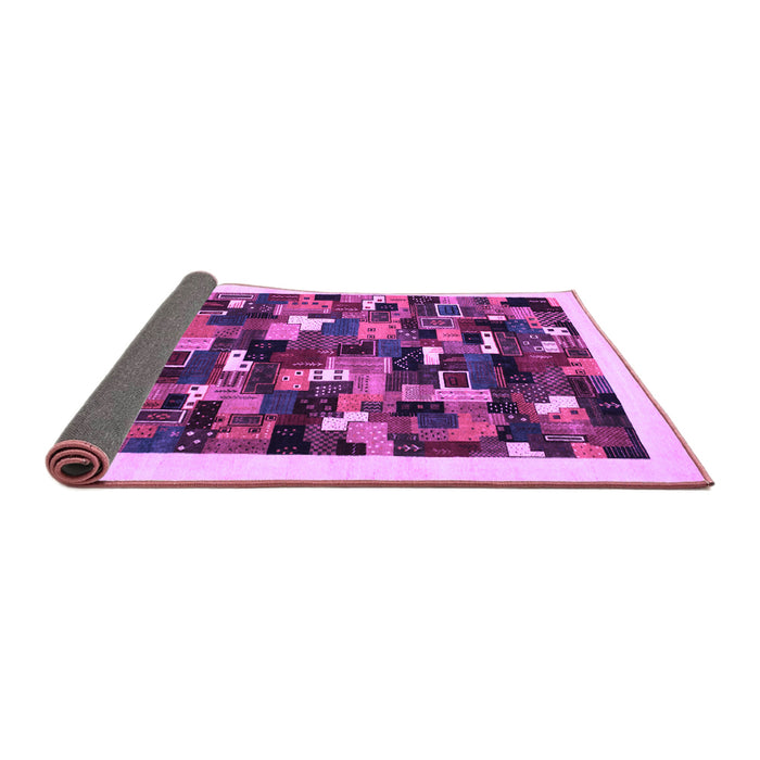 Sideview of Abstract Purple Contemporary Rug, con600pur