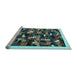 Sideview of Machine Washable Abstract Light Blue Contemporary Rug, wshcon600lblu