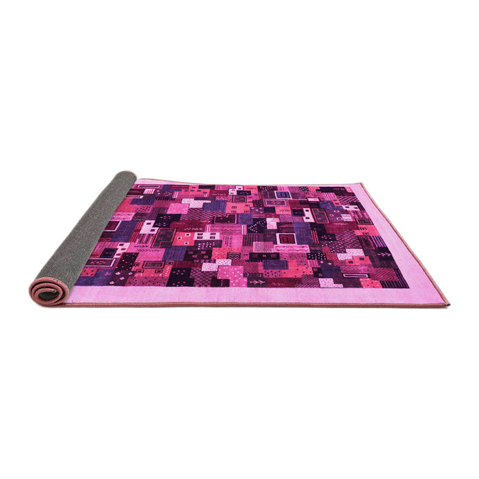 Sideview of Abstract Pink Contemporary Rug, con600pnk