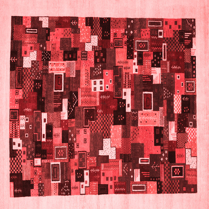 Machine Washable Abstract Red Contemporary Rug, wshcon600red
