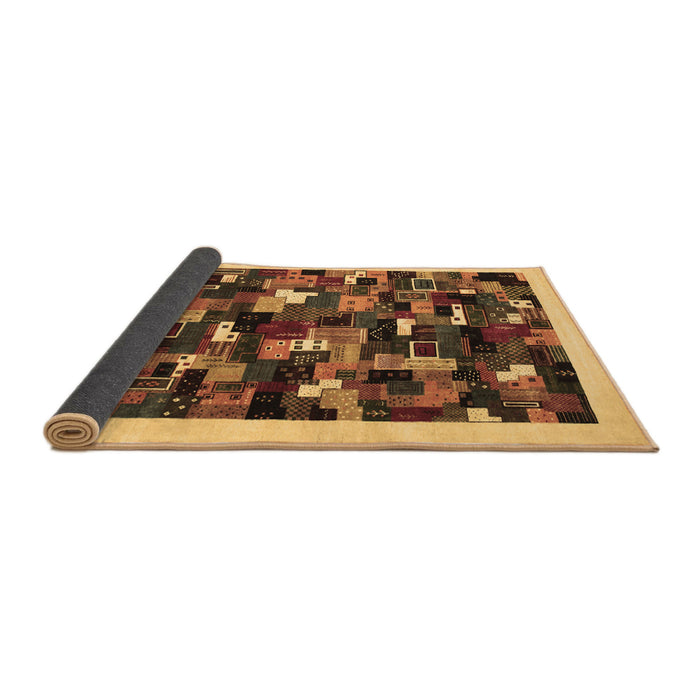 Sideview of Abstract Brown Contemporary Rug, con600brn