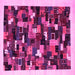 Square Abstract Pink Contemporary Rug, con600pnk