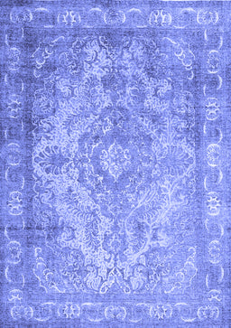 Abstract Blue Contemporary Rug, con601blu