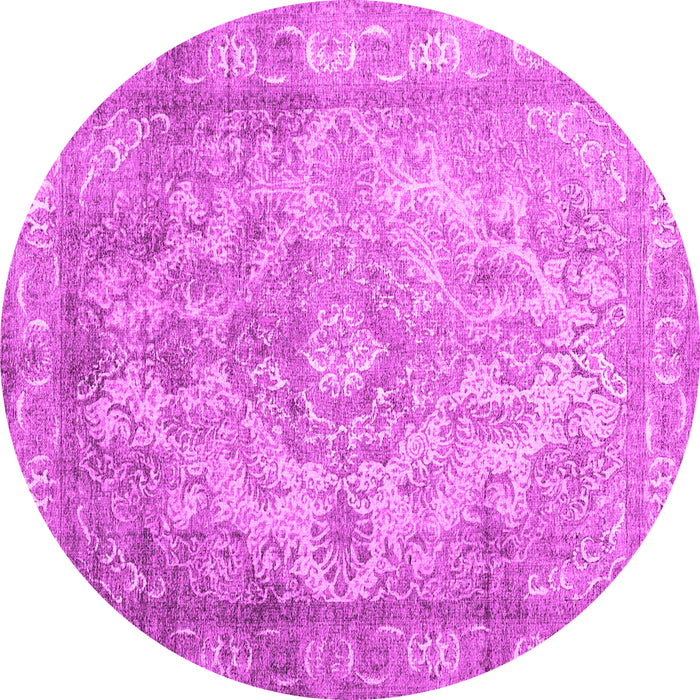 Round Machine Washable Abstract Pink Contemporary Rug, wshcon601pnk