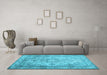 Machine Washable Abstract Light Blue Contemporary Rug in a Living Room, wshcon601lblu