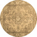 Round Machine Washable Abstract Brown Contemporary Rug, wshcon601brn