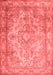 Abstract Red Contemporary Area Rugs