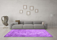Machine Washable Abstract Purple Contemporary Rug, wshcon601pur