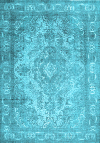 Abstract Light Blue Contemporary Rug, con601lblu