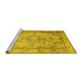 Sideview of Machine Washable Abstract Yellow Contemporary Rug, wshcon601yw