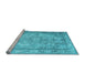 Sideview of Machine Washable Abstract Light Blue Contemporary Rug, wshcon601lblu