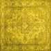 Square Abstract Yellow Contemporary Rug, con601yw