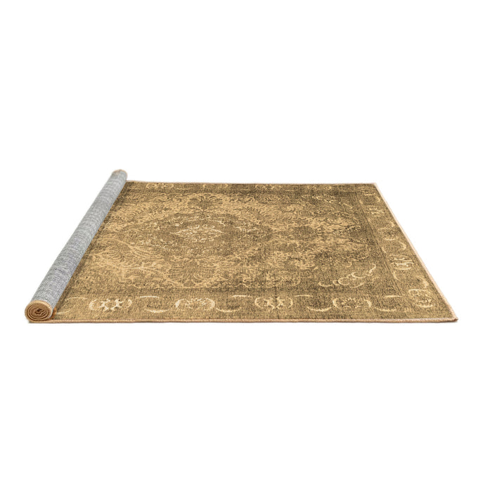 Sideview of Machine Washable Abstract Brown Contemporary Rug, wshcon601brn