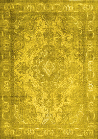 Abstract Yellow Contemporary Rug, con601yw