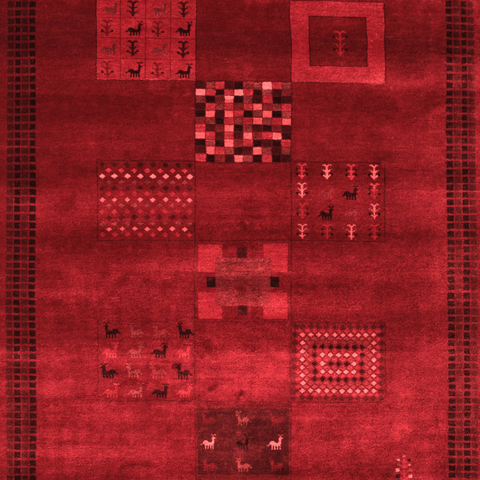 Machine Washable Abstract Red Contemporary Rug, wshcon602red