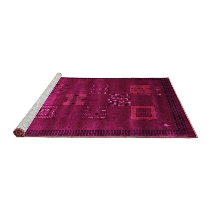 Sideview of Machine Washable Abstract Pink Contemporary Rug, wshcon602pnk