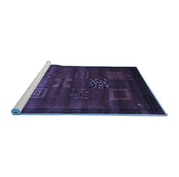 Sideview of Machine Washable Abstract Blue Contemporary Rug, wshcon602blu