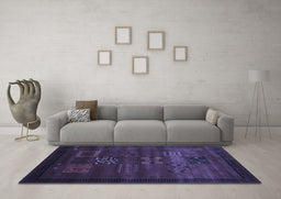 Machine Washable Abstract Blue Contemporary Rug in a Living Room, wshcon602blu