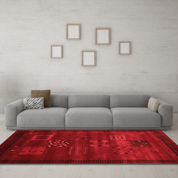 Contemporary Red Washable Rugs