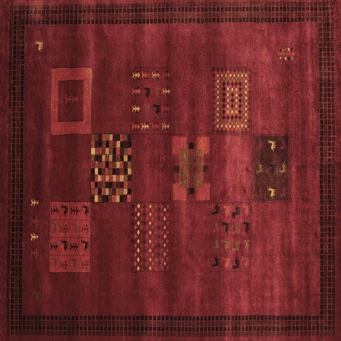 Square Machine Washable Abstract Brown Contemporary Rug, wshcon602brn