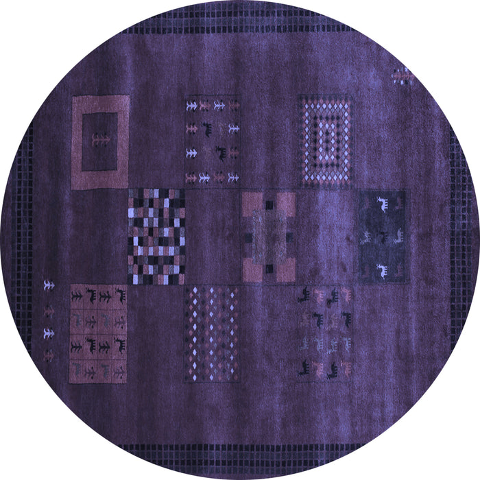 Round Machine Washable Abstract Blue Contemporary Rug, wshcon602blu